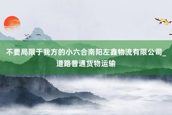 不要局限于我方的小六合南阳左鑫物流有限公司_道路普通货物运输